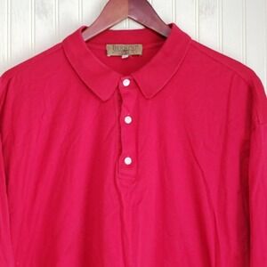 Bernini Beverly Hills Polo Shirt Mens XL Red Solid Jersey Knit Made In Italy Top